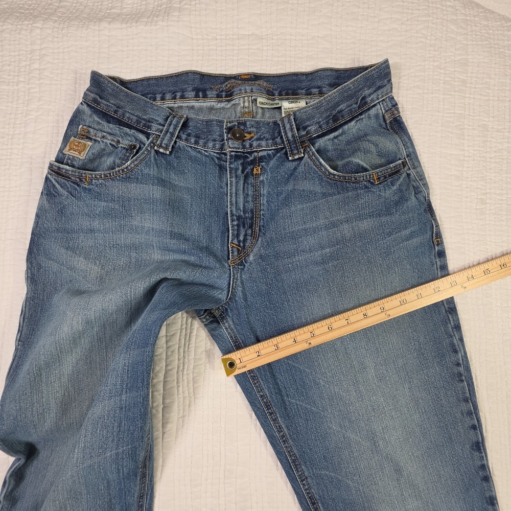 Cinch Carter Jeans Men's 34x32 Medium Wash Bootcut Heavyweight Denim Cowboy Work - Picture 10 of 13